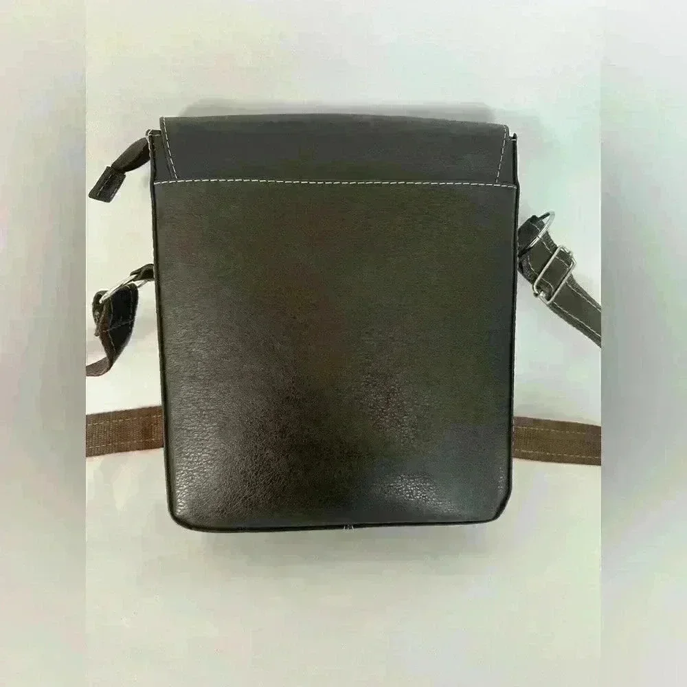 Men's Brown Leather Side Bag iPad Bag Brown Messenger Bag For Men (544)